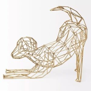 Gold Geometric Dog Sculpture​